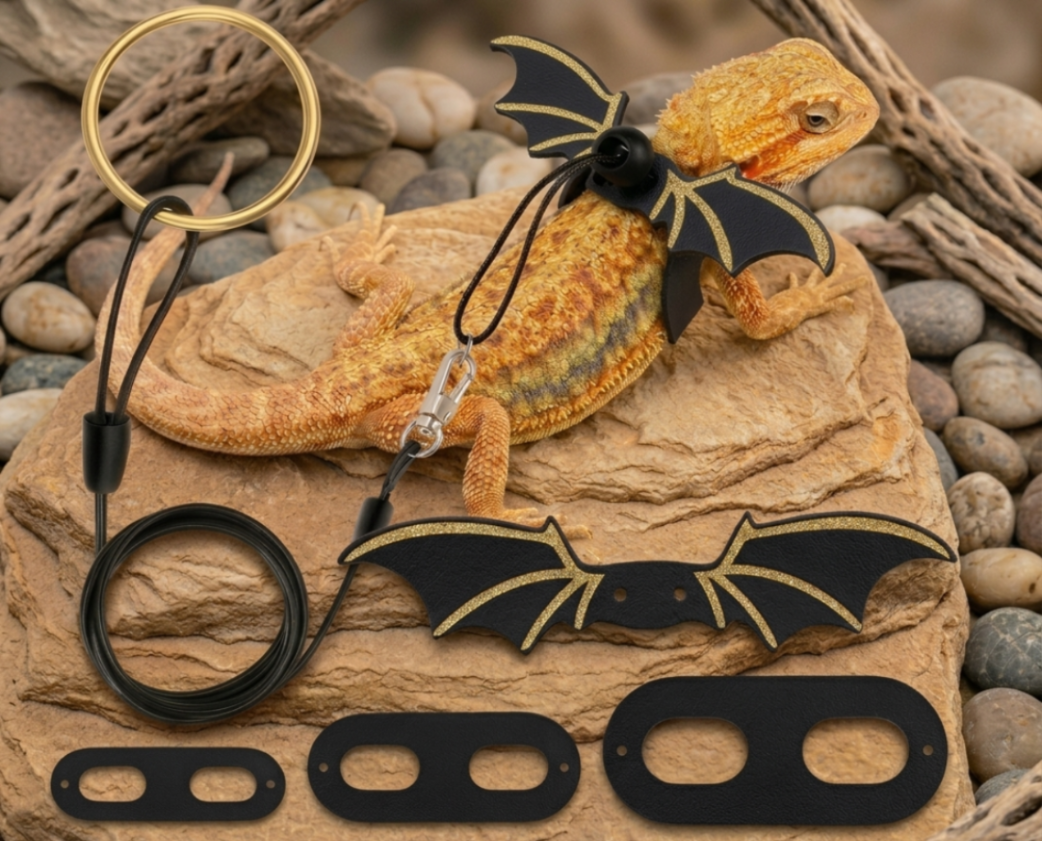 DragonWings™ - Verstelbaar Reptielenharnas met Drakenvleugels (3-in-1 Set)