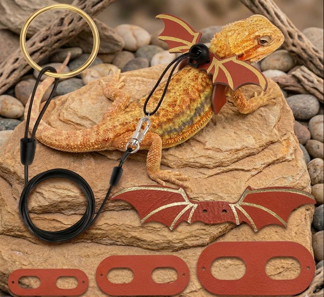 DragonWings™ - Verstelbaar Reptielenharnas met Drakenvleugels (3-in-1 Set)