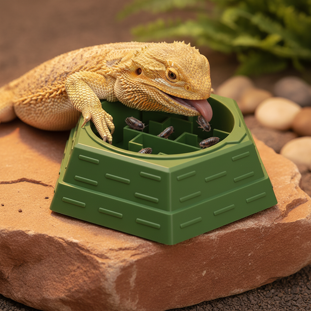 DragonDine™ - Reptiel Doolhof Voederbak met Afneembare Waterbak (S/L)