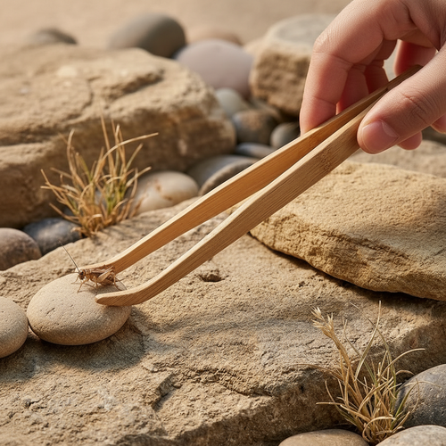 Bamboe tang met krekel